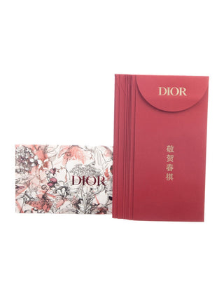 Christian Dior White Red 2023 Limited Edition Lunar New Year Fan & Money Envelopes Gift Box Set
