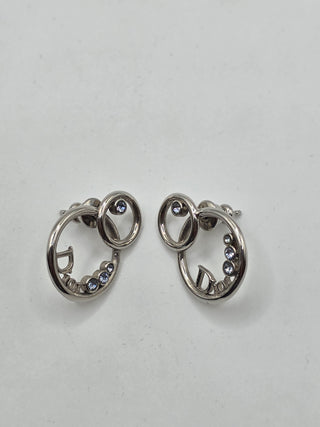 Christian Dior Silver-tone Crystal Drop Earrings