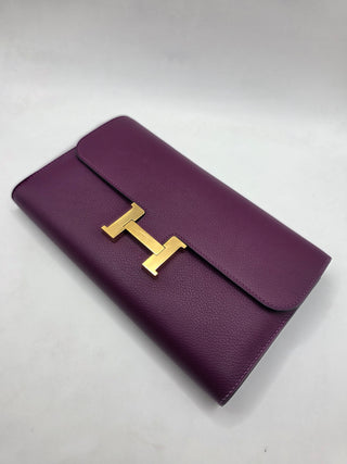 Hermès Purple Leather 2019 Constance Long Wallet