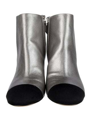 Chanel Silver-tone 2016 Interlocking CC Logo Boots 39