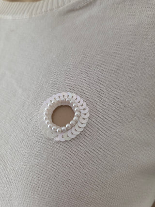 Chanel White Interlocking CC logo Shortsleeve Top US6, FR38