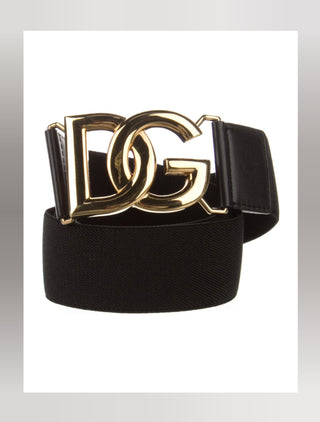 Dolce & Gabbana Gold-tone DG Logo Waist Belt 30in