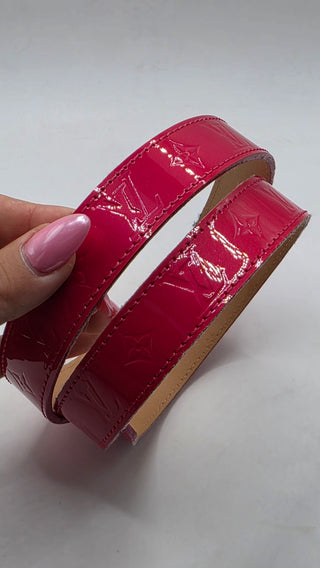 Louis Vuitton Pink Vernis LV Monogram belt S sz