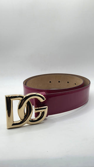 Dolce and Gabana Red patent leather GD logo belt
