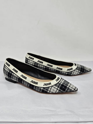 CHRISTIAN DIOR J'adior Canvas Ballet Flats