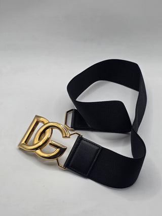 Dolce & Gabbana Gold-tone DG Logo Waist Belt 30in
