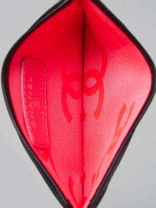 Chanel Black Quilted Lambskin Leather Cambon Ligne Card Holder