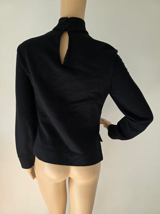 Fendi Black Graphic Print Mock Neck Sweatshirt XS sz