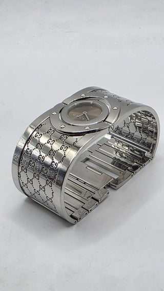 Gucci Silver-tone stainless steel GG Monogram Twirl watch