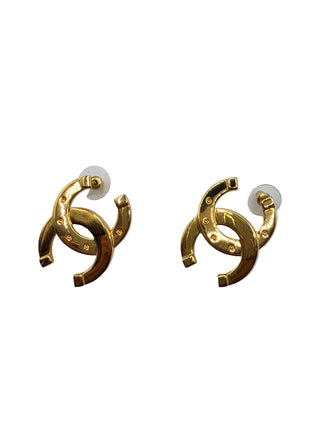 Chanel Gold-tone 2026 Oversize Interlocking CC stud earrings