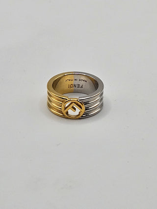 Fendi Gold-tone F is Fendi Two Tone Ring S sz