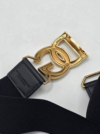 Dolce & Gabbana Gold-tone DG Logo Waist Belt 30in