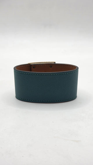 Hermès Green Leather Kelly Dog Wrap Bracelet