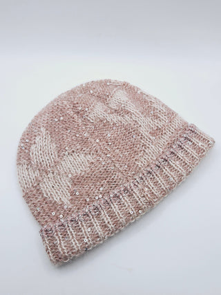 Louis Vuitton Light Pink Logo Sequin Mohair Beanie