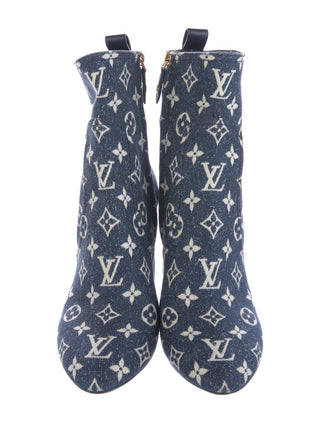 Louis Vuitton Blue LV Monogram Denim Boots 41 sz