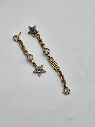 Christian Dior Gold-tone Crystal J'Adior Drop Earrings