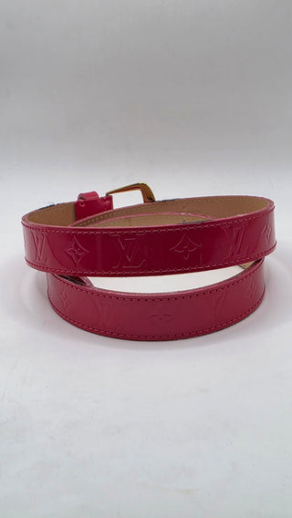 Louis Vuitton Pink Vernis LV Monogram belt S sz