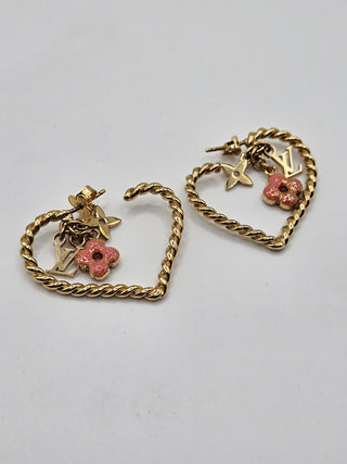 Louis Vuitton Gold-tone Sweet Monogram In My Heart Hoop Earrings