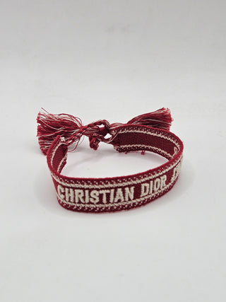 Christian Dior Red Woven J'Adior Friendship Wrap Bracelet