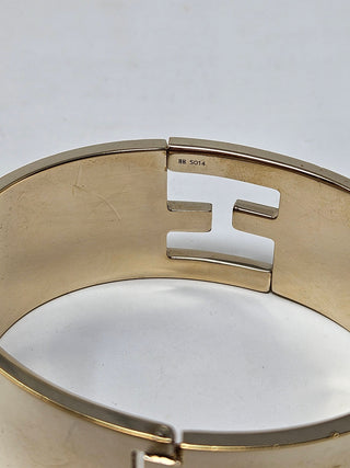 FENDI Crystal Logo Hinged Cuff Bracelet