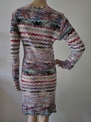 Missoni purple multicolor striped summer dress 10 US sz