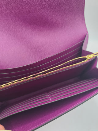Hermès Purple Leather 2019 Constance Long Wallet
