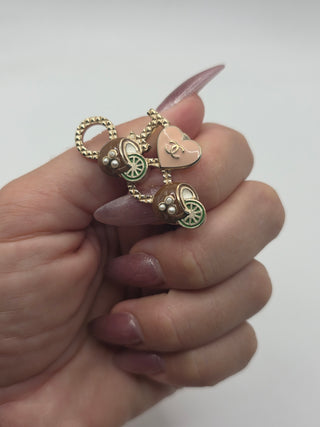 Chanel Gold-tone Faux Pearl Enamel I Love Coco Pin