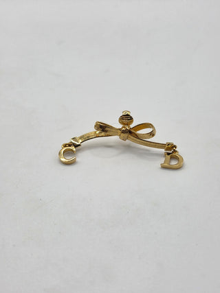 Christian Dior Gold-tone CD Logo Bow Clip-On Earrings