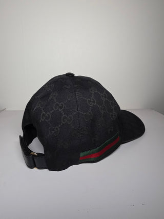Gucci Black GG Monogram baseball cap M sz