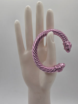 David Yurman Pink Aluminium Renaissance Classic Wide Cable Bracelet