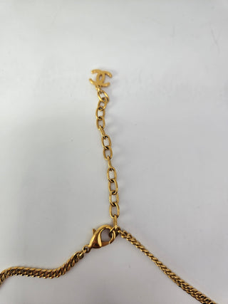 Chanel 2023 Gold-tone Resin Foil CC Pendant Necklace