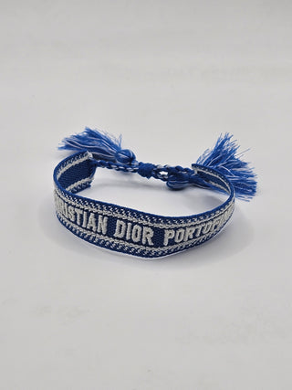 Christian Dior Blue 'Portofino' Friendship Woven Bracelet