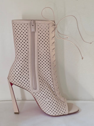 Christian Louboutin Beige perforated leather Gladiator boots 39.5 sz