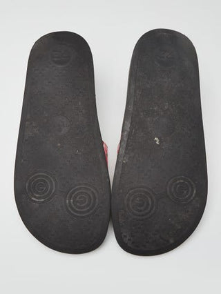 Gucci Pink Beige GG Coated Canvas Blooms Slide Sandals 38 sz