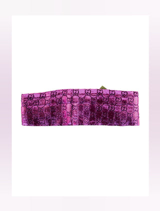 Gucci Purple GG Logo Mettalic Head Band w/ Tags