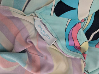 Emilio Pucci Blue Multicolor v-neck summer dress 8 US sz