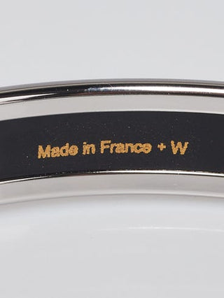 Hermes Jasmin Enamel Printed Narrow Bangle Bracelet Size 65