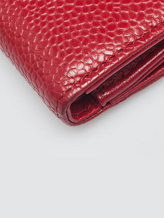 Timeless CHANEL Red Caviar Leather CC Compact French Purse Wallet