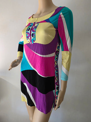Emilio Pucci Multicolor long-sleeved Signature Print blouse S 38 4 sz