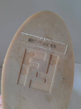 Fendi Black Logo Printed round-toe espadrilles 40 sz