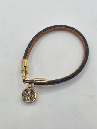 Louis Vuitton Brown LV Monogram LV Tribute Charm Bracelet 27 sz