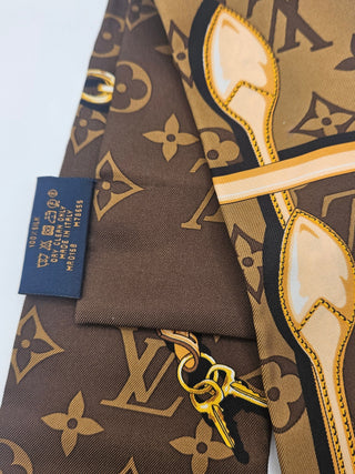 Louis Vuitton Brown LV Monogram Confidential Silk Scarf