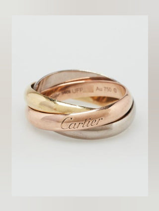 Cartier 18k Tri-Gold Trinity Classic Model Ring Size 54/6.75