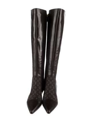 Louis Vuitton LV Monogram Leather Boots 37.5 sz