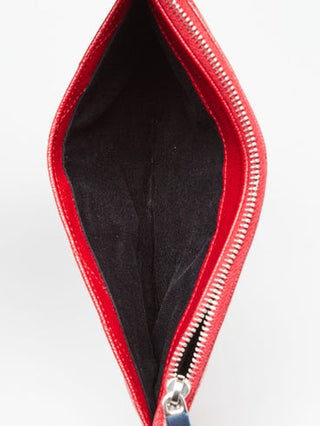 Yves Saint Laurent Red Matelasse Quilted Leather Monogram Small Bill Pouch