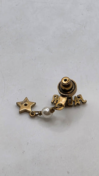 Christian Dior Gold-tone Faux Pearl Crystal J'Adior Drop Earrings