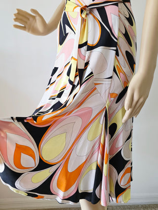 Emilio Pucci Multicolor Printed Midi Length Dress US 8