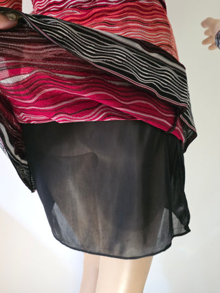 Missoni Red Multicolor Striped Knee-Length Dress XS sz