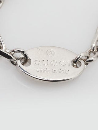 Gucci Sterling Silver GG Charm Chain Bracelet M sz