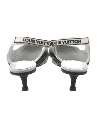 Louis Vuitton White Archlight LV Charm Slingback Leather Slingback Pumps 39 sz
